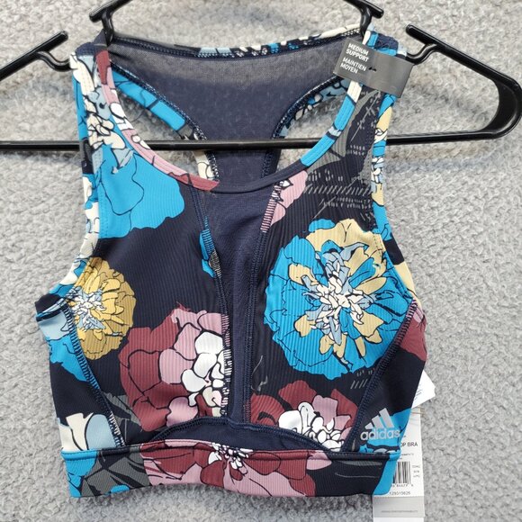 Adidas Women’s Medium-Support All-Over Print Sports Bra Size XSAC Multic… - Picture 2 of 9